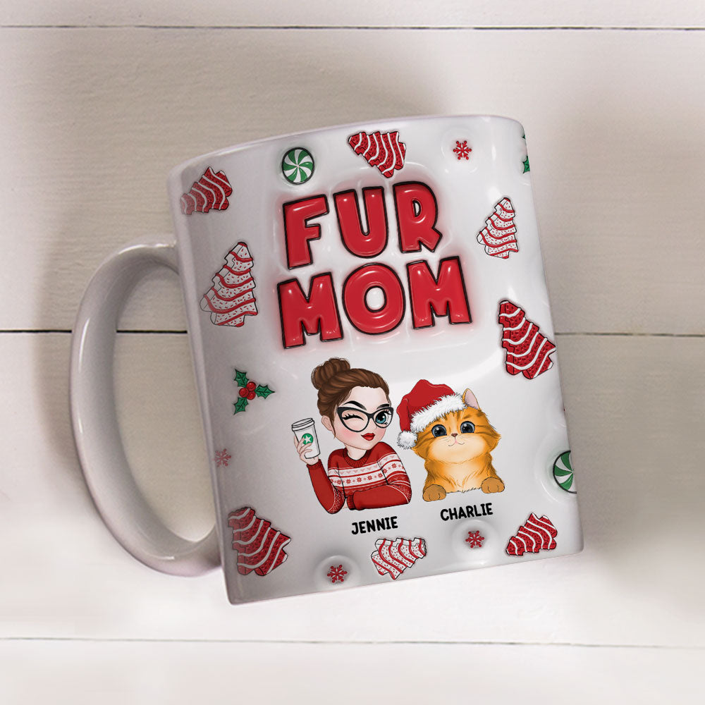 Fur Mom Tree Cake - Exquisitely Personalized Custom 3D Inflated Effect 11oz/15oz Mug