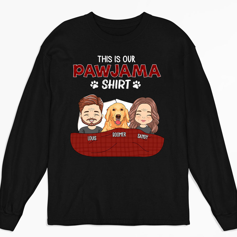 Personalized Custom Long Sleeve Pajama Shirt Version Couple T-shirt - Ideal for Pet Lovers