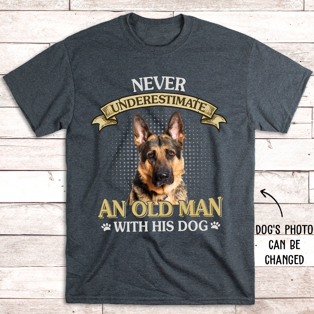 Never Underestimate Old Man - Exclusive Personalized Custom Unisex 5.3 oz T-shirt