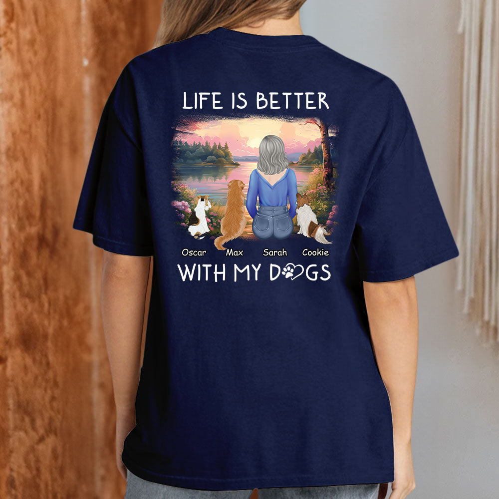 Better With Dogs - Personalized Custom Unisex Heavy Cotton T-shirt for Pet Lovers