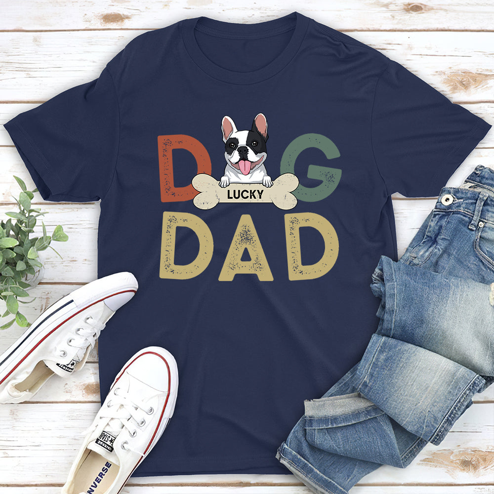 Stylish Dog Dad Retro - Personalized Custom Unisex 5.3 oz T-shirt