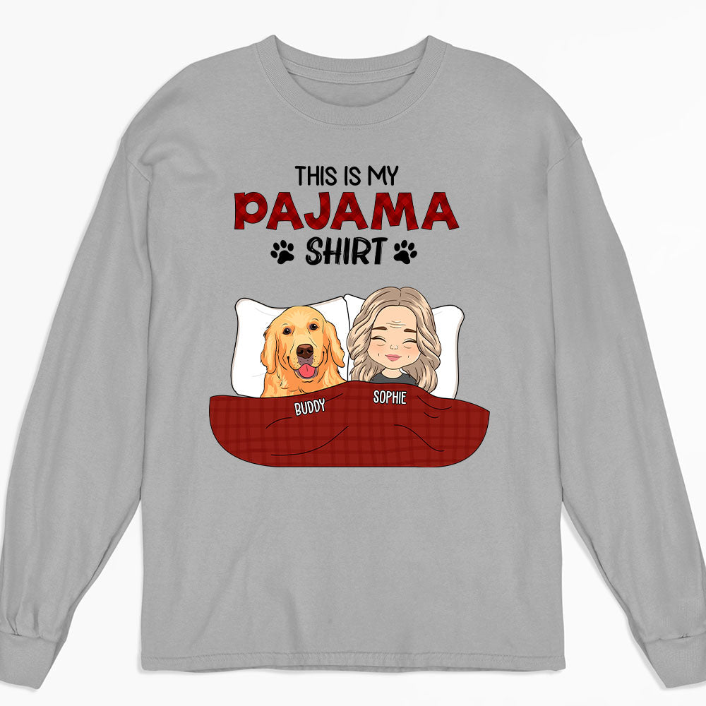 Personalized Custom Long Sleeve Pajama Shirt - Ideal Gift for Pet Lovers