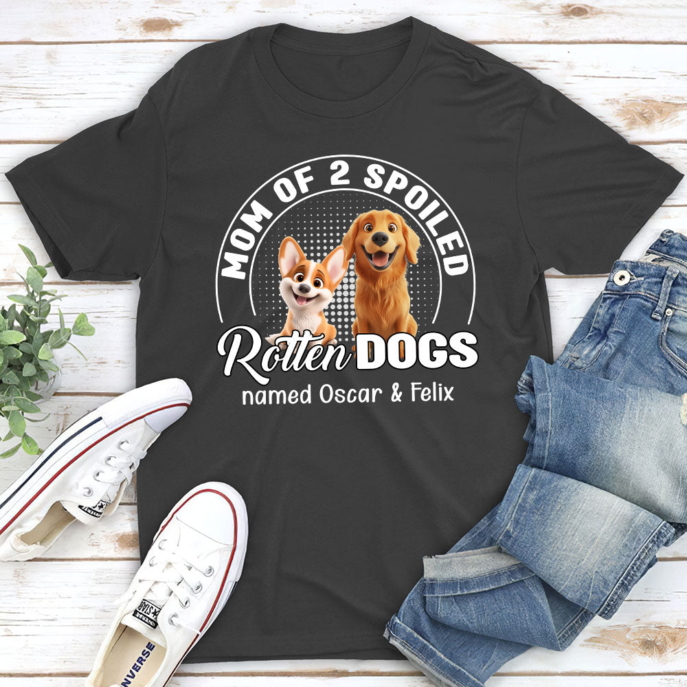 Spoiled Rotten Dog Chibi Cartoon - Personalized Custom Unisex 5.3 oz T-shirt for Pet Lovers