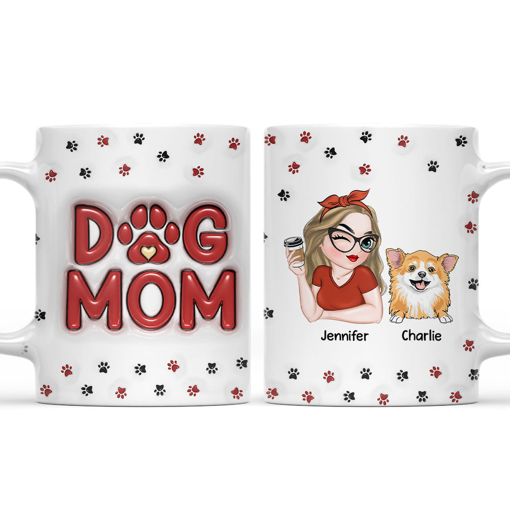 Exquisite Personalized Custom 3D Inflated Effect Lovely Dog Mom Mug