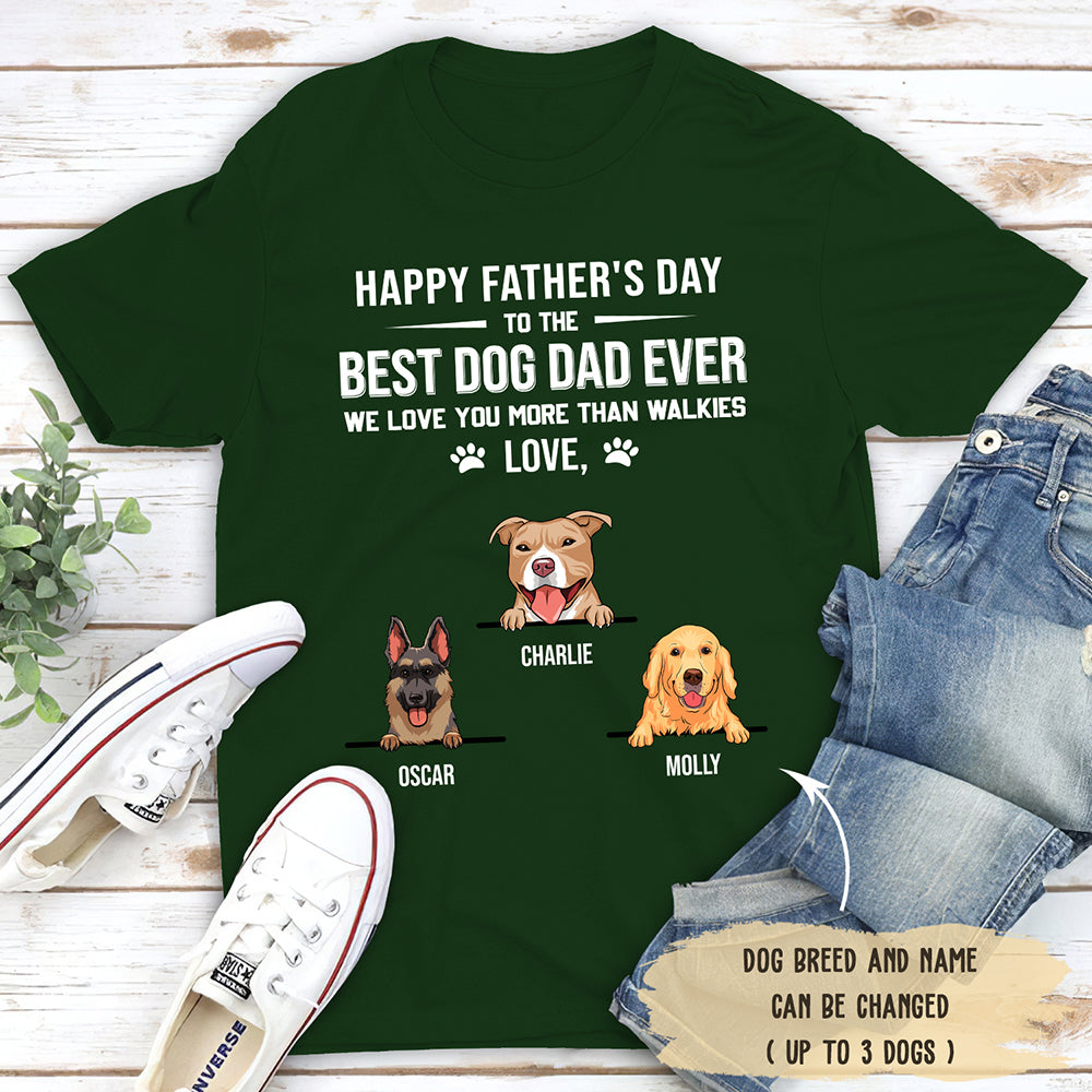Best Dog Dad Ever 1 - Personalized Custom Unisex Heavy Cotton T-shirt for Pet Lovers