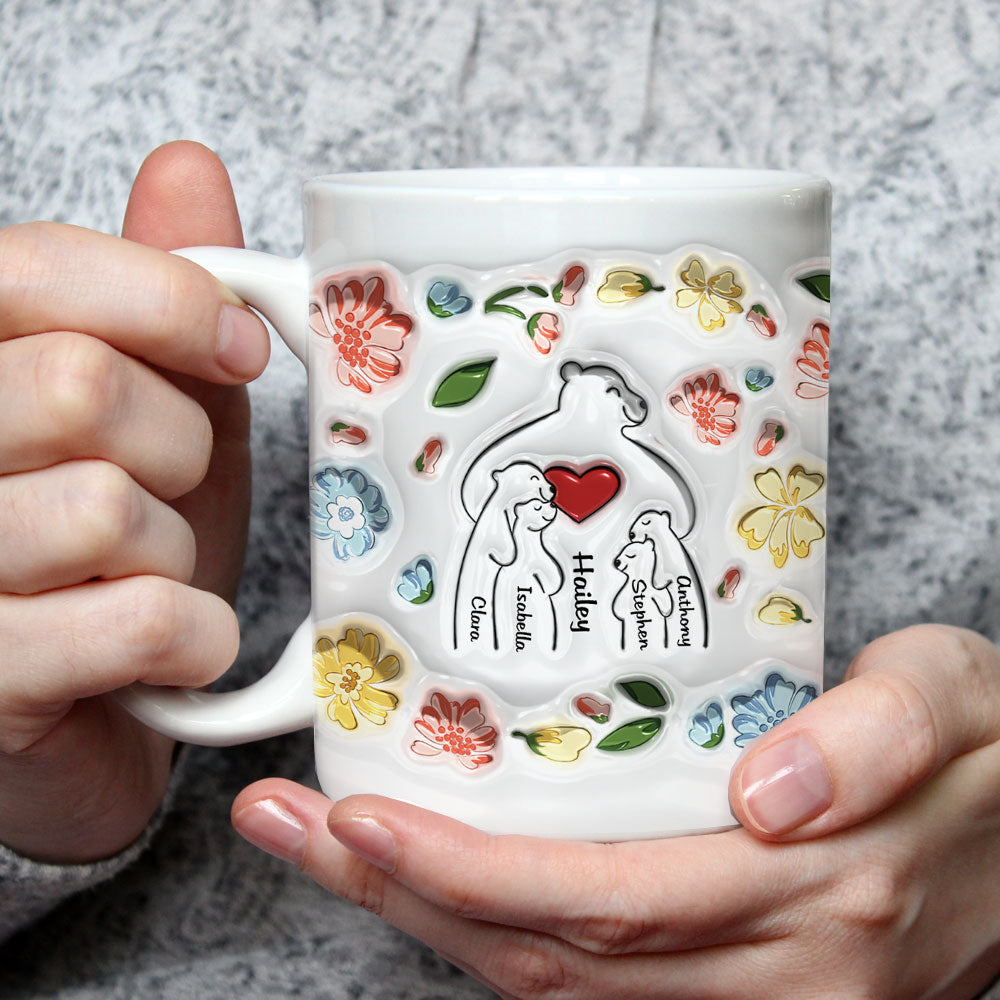 Mama Bear - Exquisite Personalized Custom 3D Inflated Effect Ceramic Mug in 11oz and 15oz Sizes