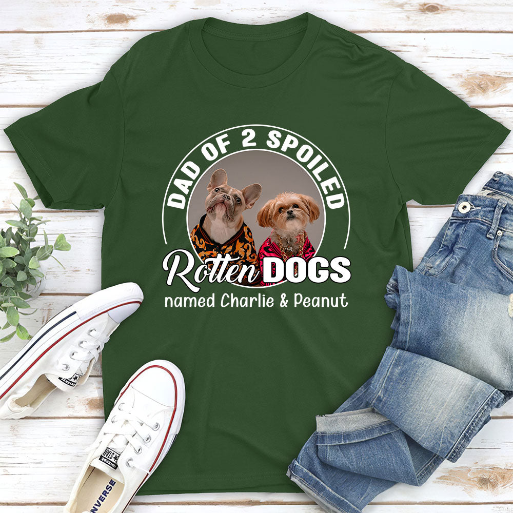 Spoiled Rotten Personalized Custom Unisex Dog Photo T-shirt - 5.3 oz