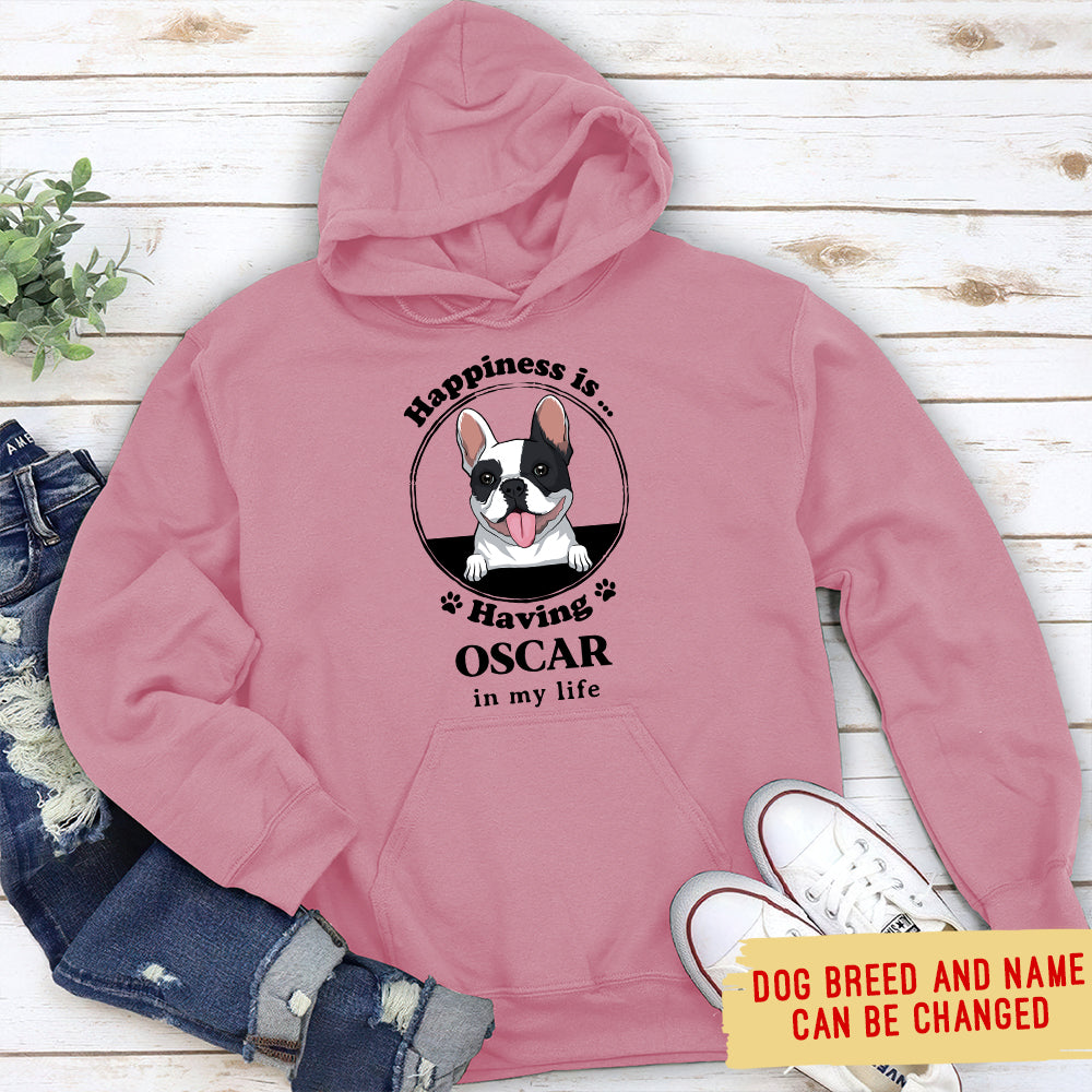 Happiness Is - Customizable Personalized Unisex 8.0 oz Hoodie for Pet Lovers