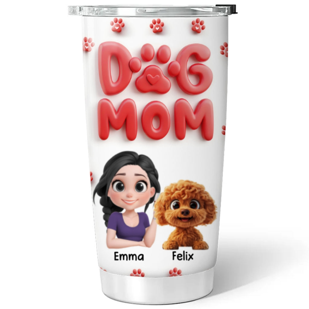 Dog Mom Cartoon Style - Personalized Custom 20oz Tumbler with Thousands of Cool Designs