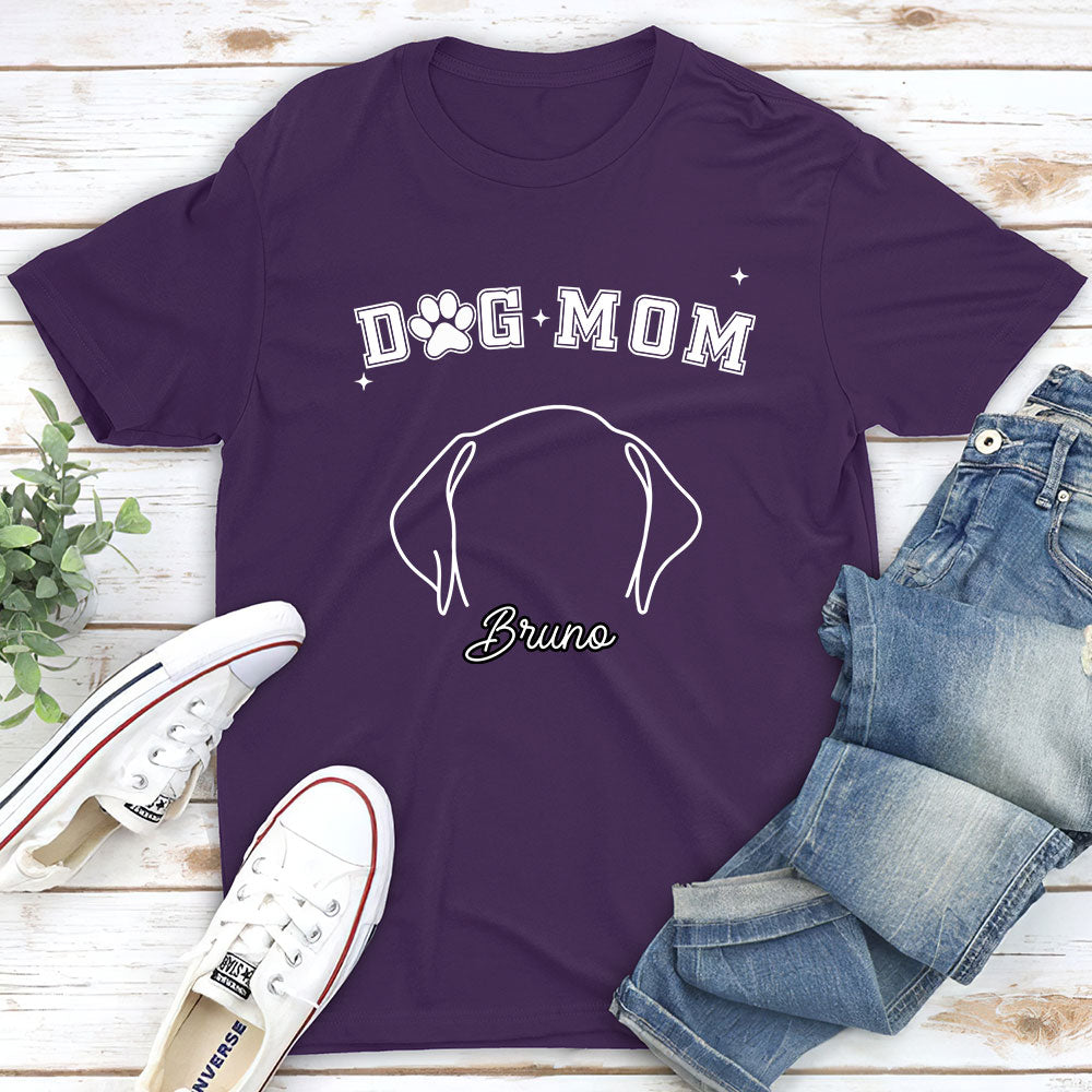 Dog Dad Mom Line - Personalized Custom Unisex 5.3 oz T-shirt for Pet Lovers