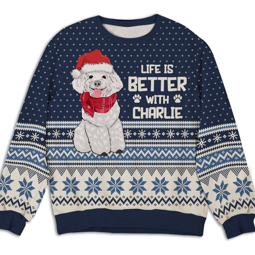 Better Life - Personalized Custom All-Over-Print Unisex 8.8 oz Sweatshirt for Pet Lovers