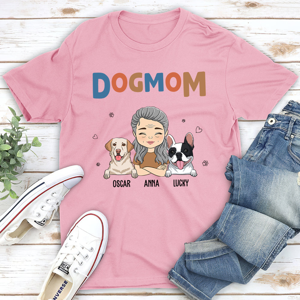 Dog Mom Color - Personalized Custom Unisex 5.3 oz Heavy Cotton T-shirt