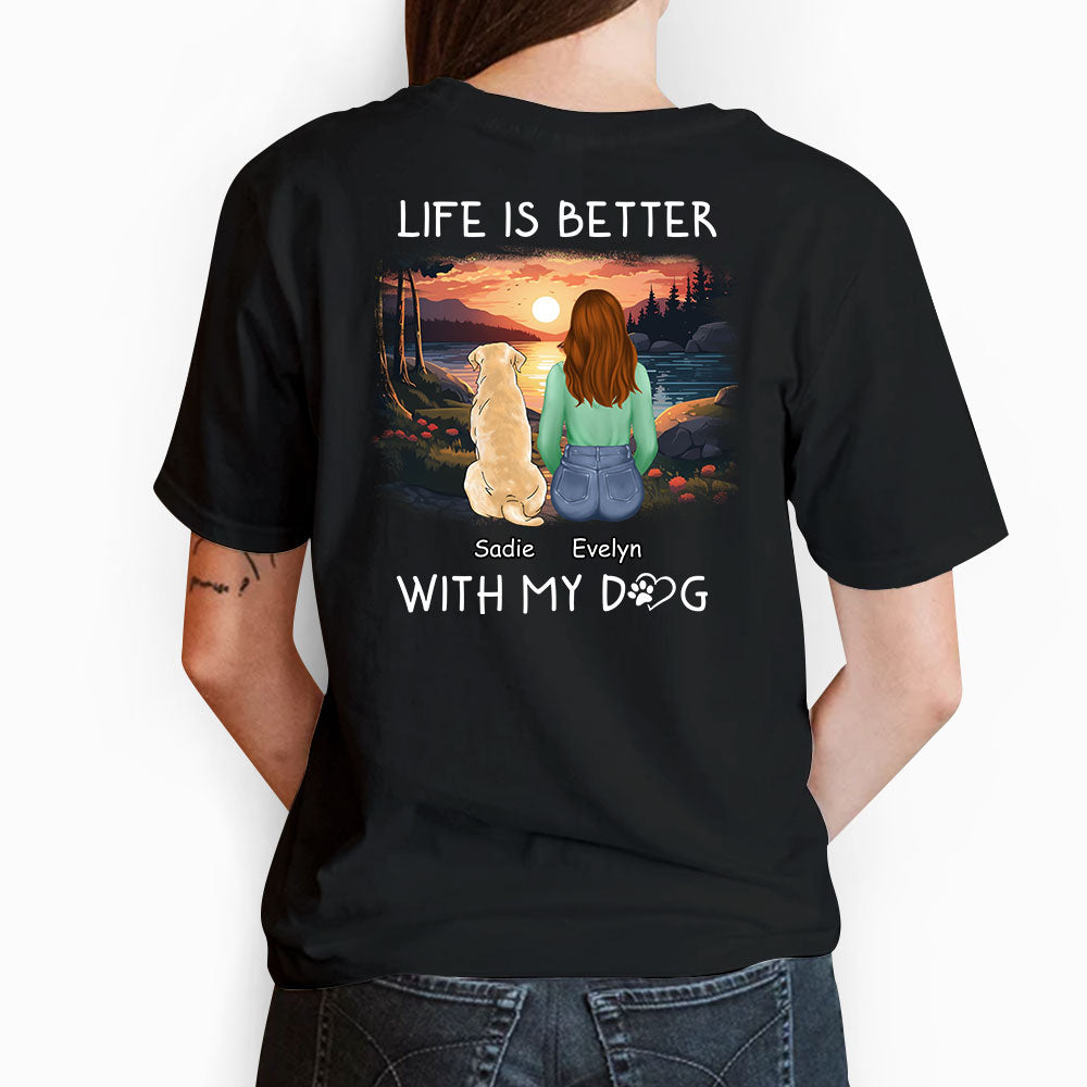 Better With Dogs - Personalized Custom Premium Men's 4.2 oz T-shirt for Pet Lovers
