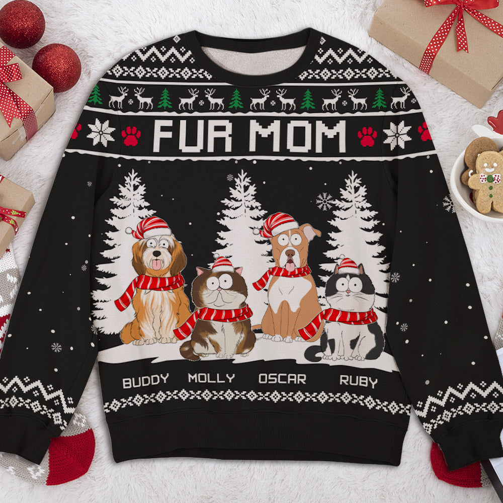 Happy Holiday Personalized Custom All-Over-Print Dog Lover's Unisex Sweatshirt
