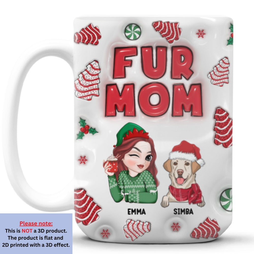 Fur Mom Tree Cake - Exquisitely Personalized Custom 3D Inflated Effect 11oz/15oz Mug