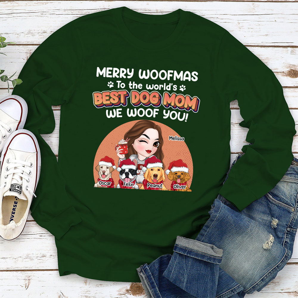 I Have A Best Dog Mom - Customizable Personalized Long Sleeve Unisex T-shirt