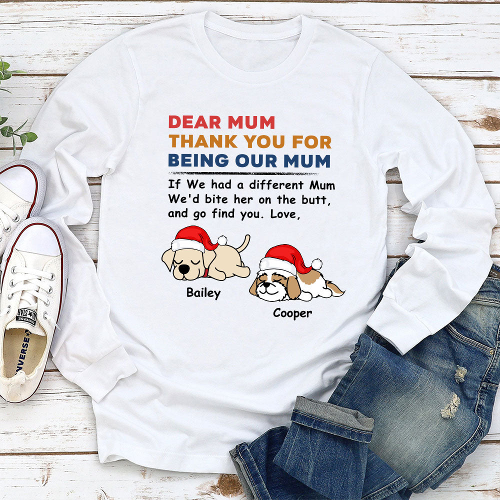 Festive Bite The Butt Christmas Personalized Custom Unisex Long Sleeve T - shirt