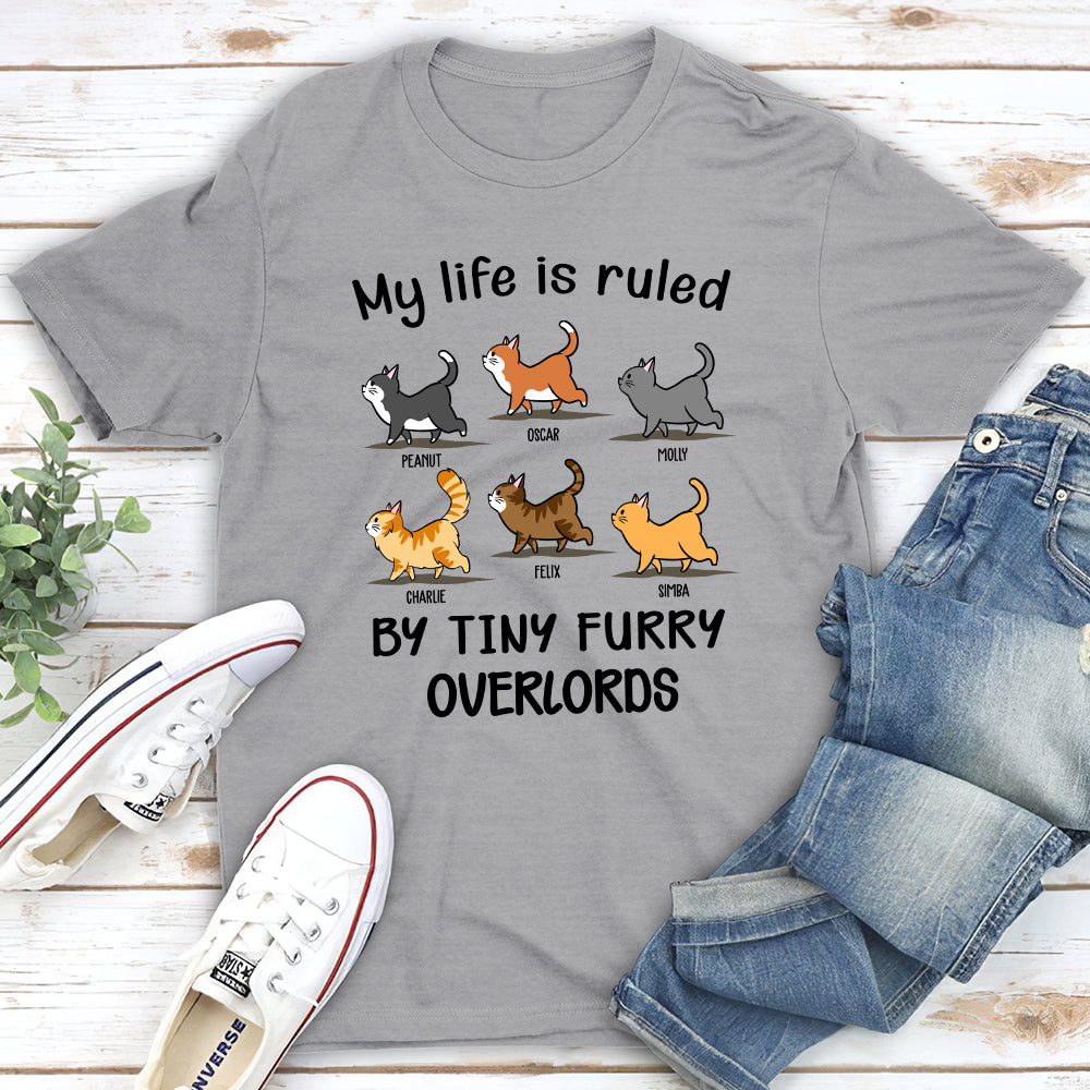 My Life Is Ruled By Cats - Personalized Custom Unisex 5.3 oz T-shirt for Pet Lovers