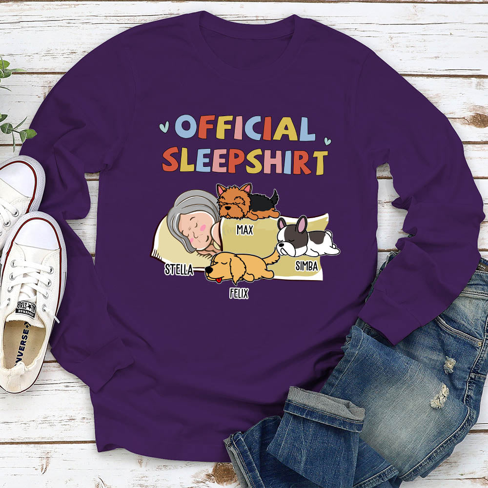 Sleeping Dog Sleepshirt Version 2 - Personalized Custom Long Sleeve T-shirt for Pet Lovers