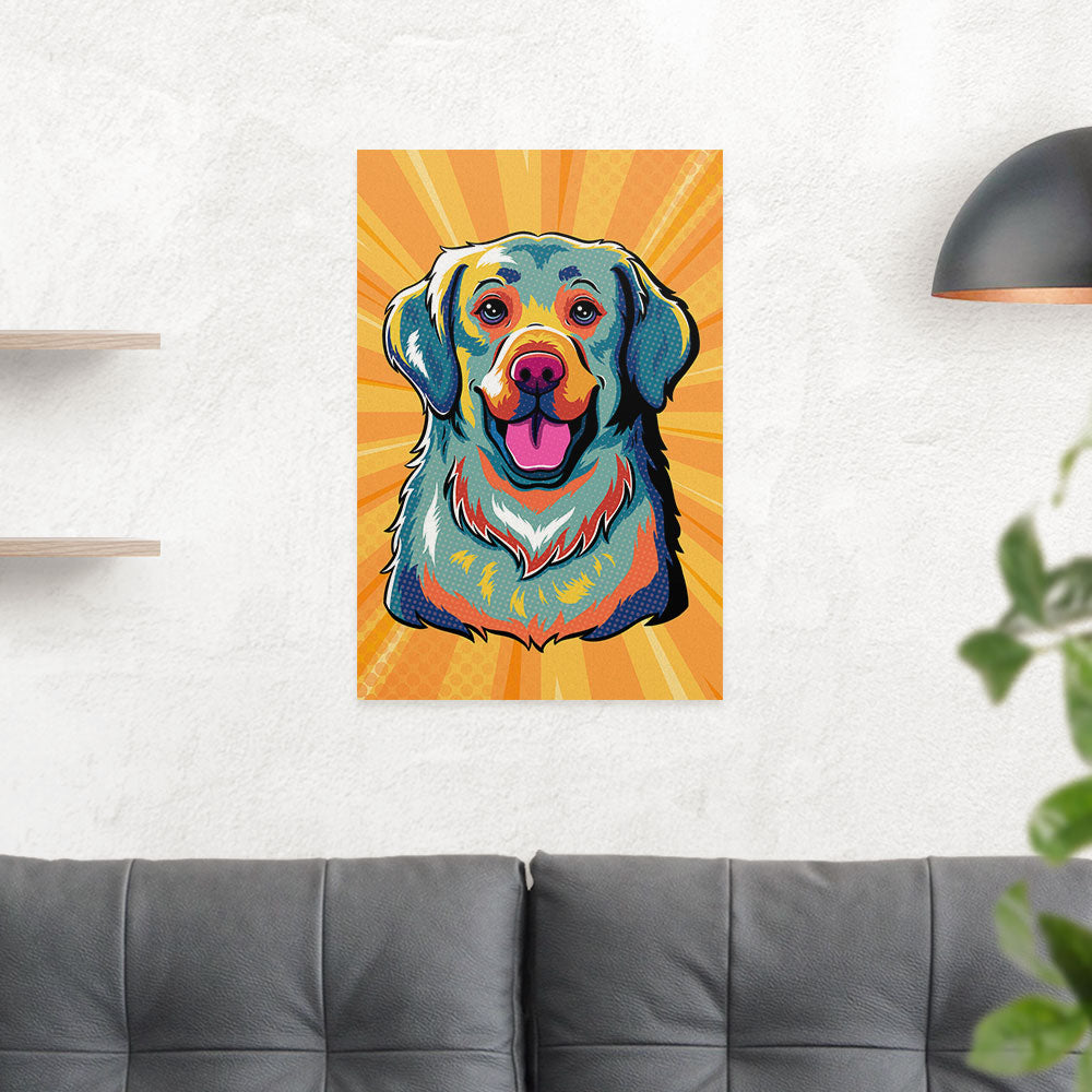Stunning Golden Retriever Pop Art Poster - High - Quality Prints in 16'x24' and 24'x36'