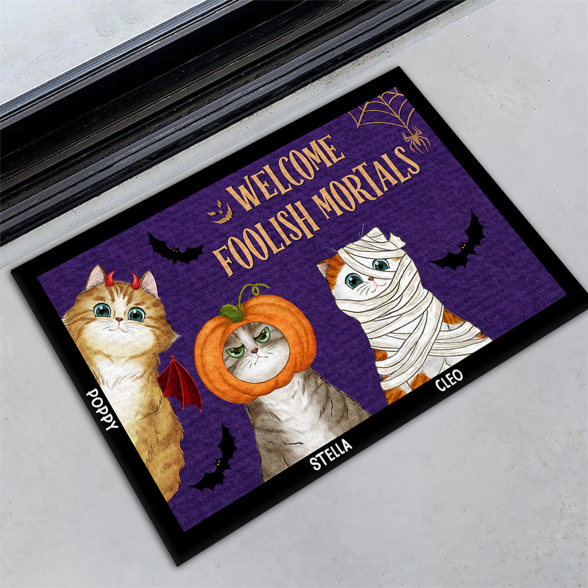 Foolish Mortals - Customizable Personalized Doormat for Pet Lovers with High - Quality Printing