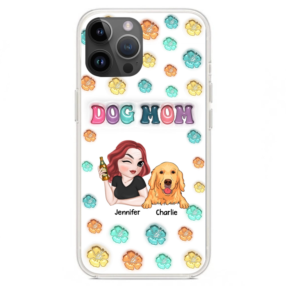 Dog Mom Summer: Exclusive Personalized Custom 3D Inflated Effect Phone Case for Stylish Protection