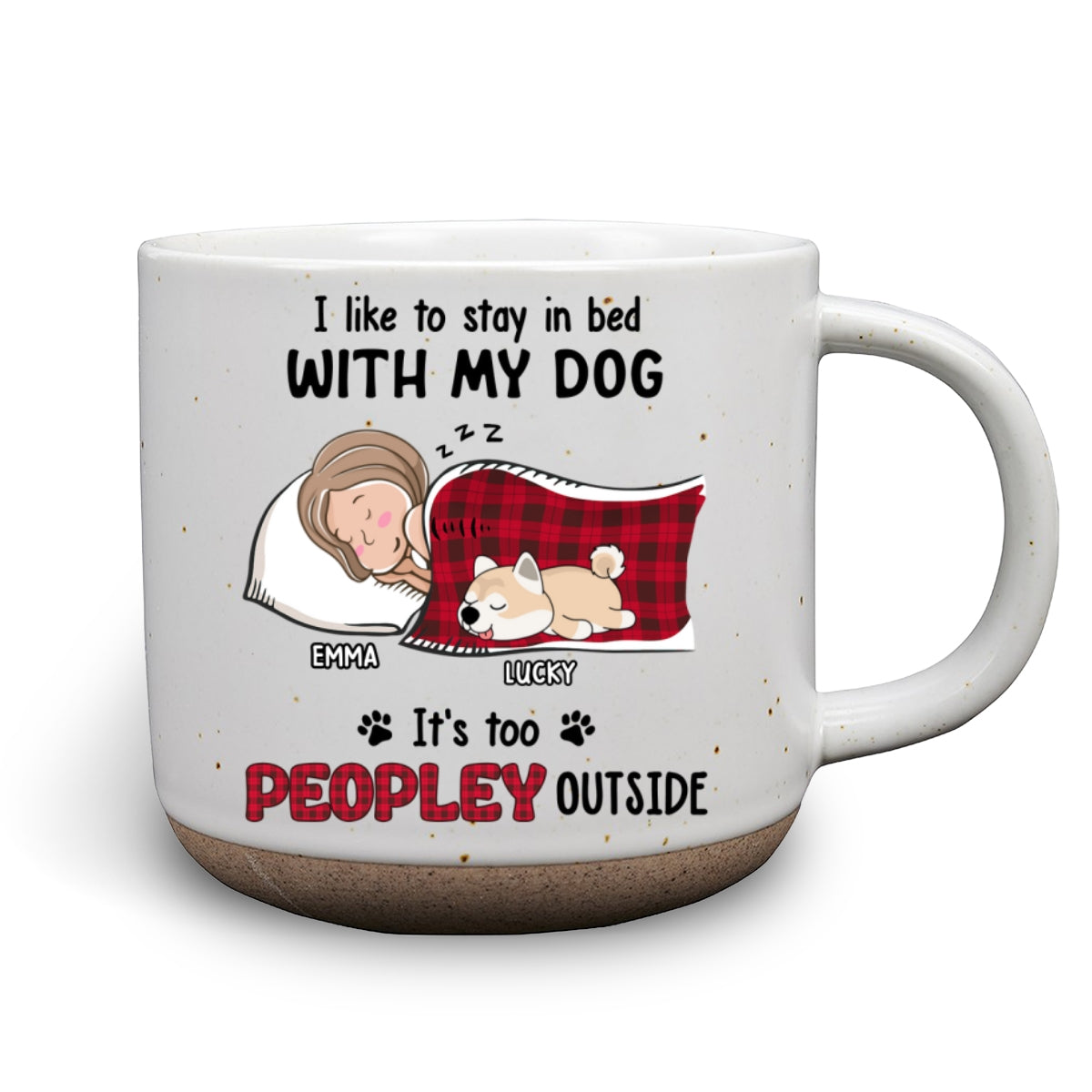 Personalized Custom 11oz Ceramic Pottery Mug in Dark Blue or White - Ideal for Staying in Bed