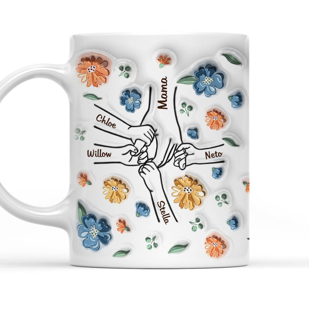 Hold My Hand, Hold My Heart - Premium Personalized Custom 3D Inflated Effect Ceramic Mug in 11oz and 15oz Sizes