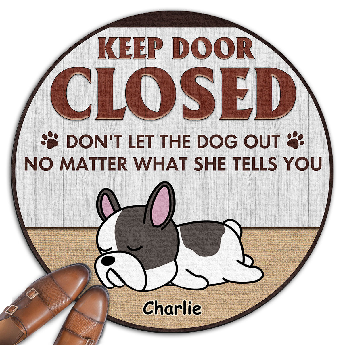 Personalized Custom 'Don't Let The Dog Out' Doormat for Pet Lovers