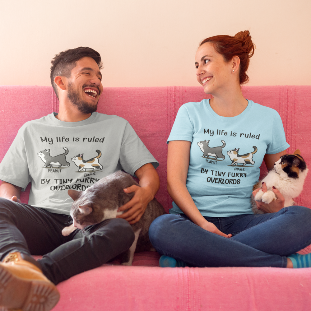 My Life Is Ruled By Cats - Personalized Custom Unisex 5.3 oz T-shirt for Pet Lovers