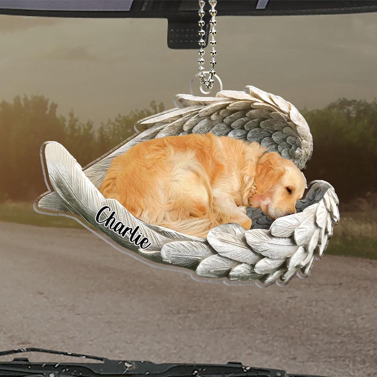 In Angel Wings - Exquisite Personalized Custom Car Ornament for a Unique Interior