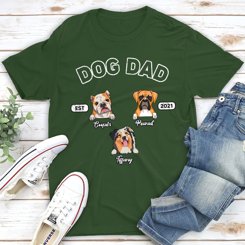 Dog Dad Mom Personalized Custom Unisex 5.3 oz Heavy Cotton T-Shirt - Perfect Gift for Pet Lovers
