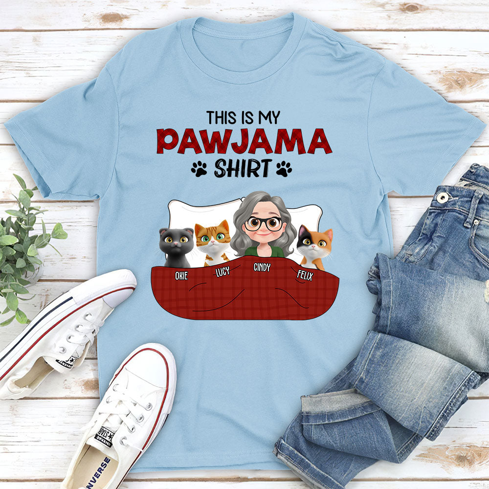 New Style Cat Pawjama Personalized Custom Unisex 5.3 oz T-Shirt - A Must-Have for Pet Lovers