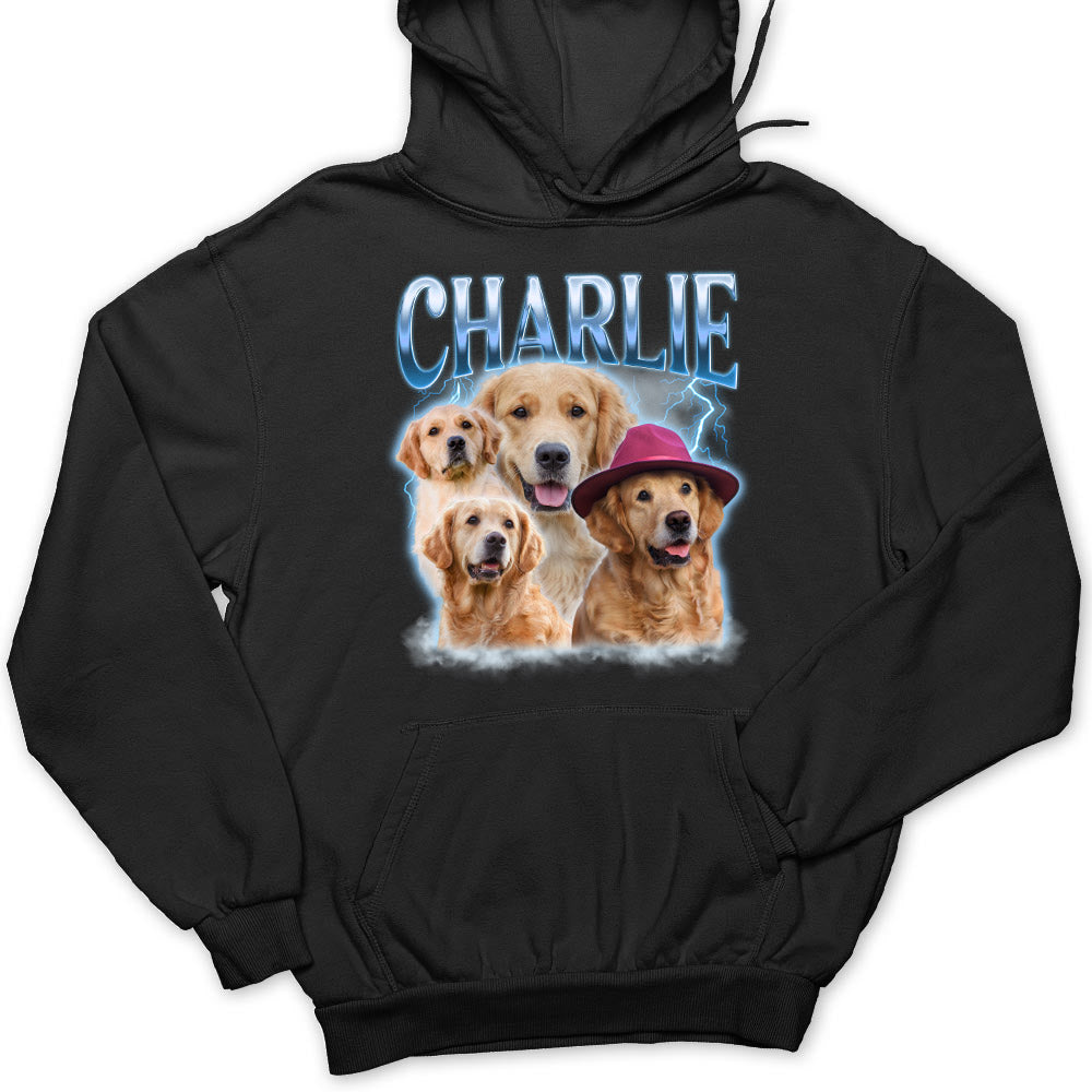 Custom Pet Face Vintage Version 8 - One-of-a-Kind Personalized Custom Hoodie for Pet Lovers