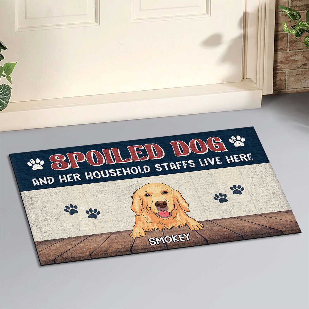 Spoiled Dog - Personalized Custom Doormat with Your Pet's Picture in Multiple Sizes