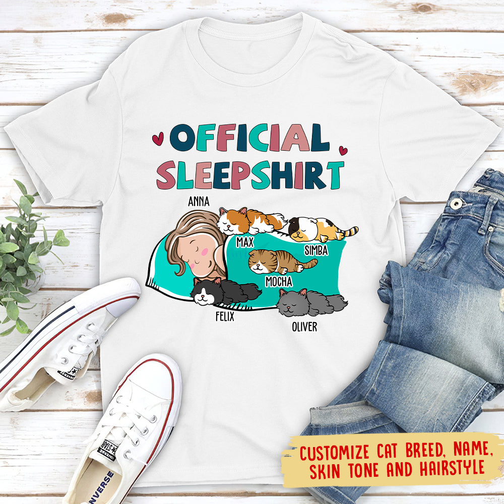 Cat Official Personalized Custom Premium Sleepshirt - Men's 4.2 oz Lightweight T-shirt