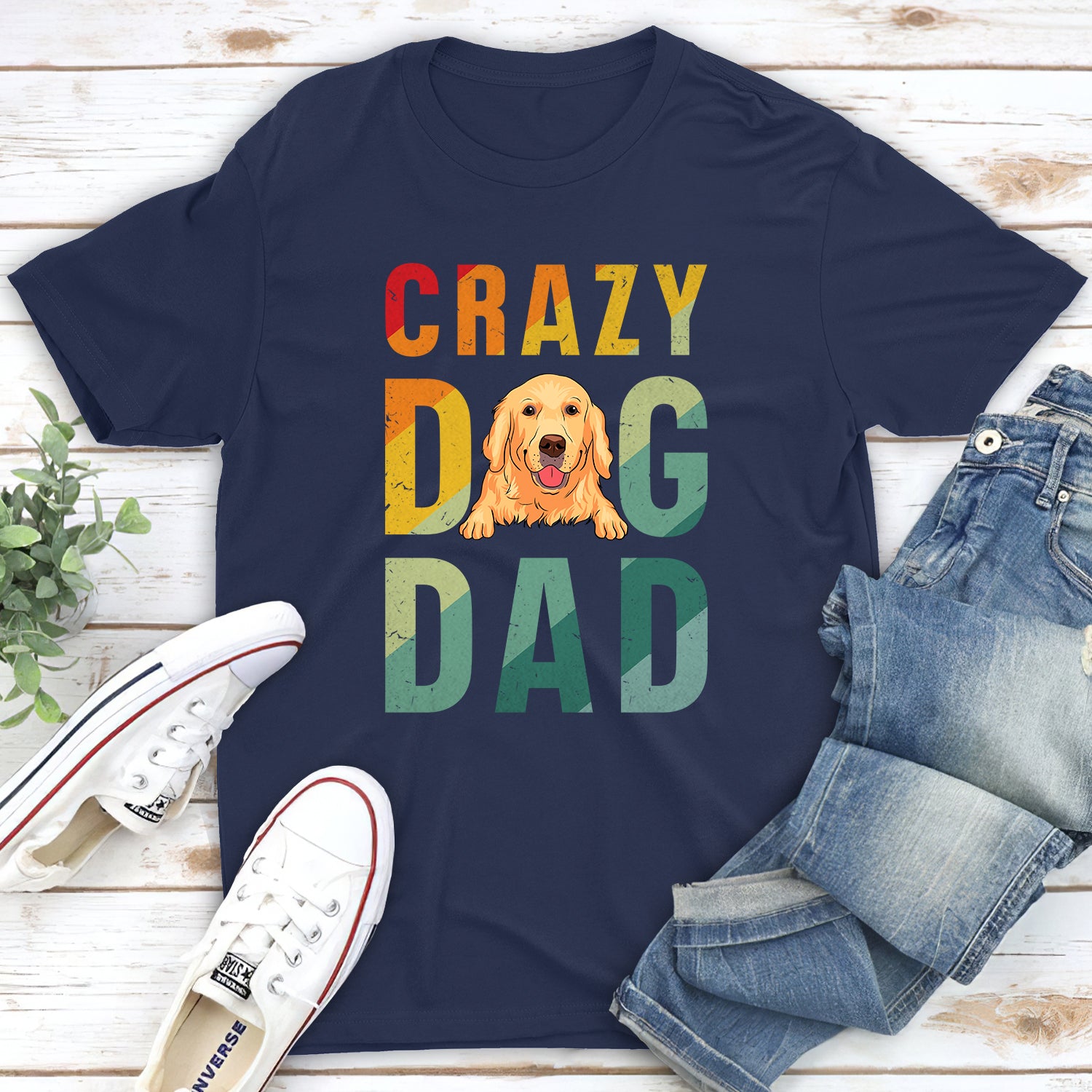 Crazy Dog Dad/Mom - Personalized Custom Unisex 5.3 oz Heavy Cotton T-shirt for Pet Lovers