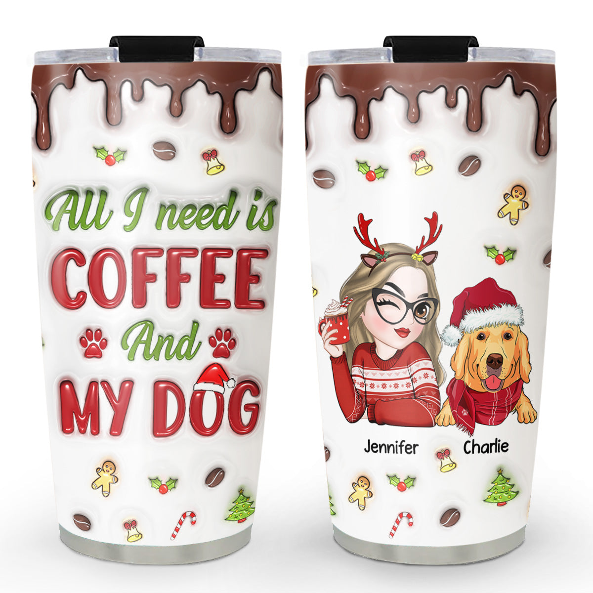 That's All I Need - Personalized Custom 3D Inflated 20oz Stainless Steel Tumbler for Long - Lasting Temperature Retention