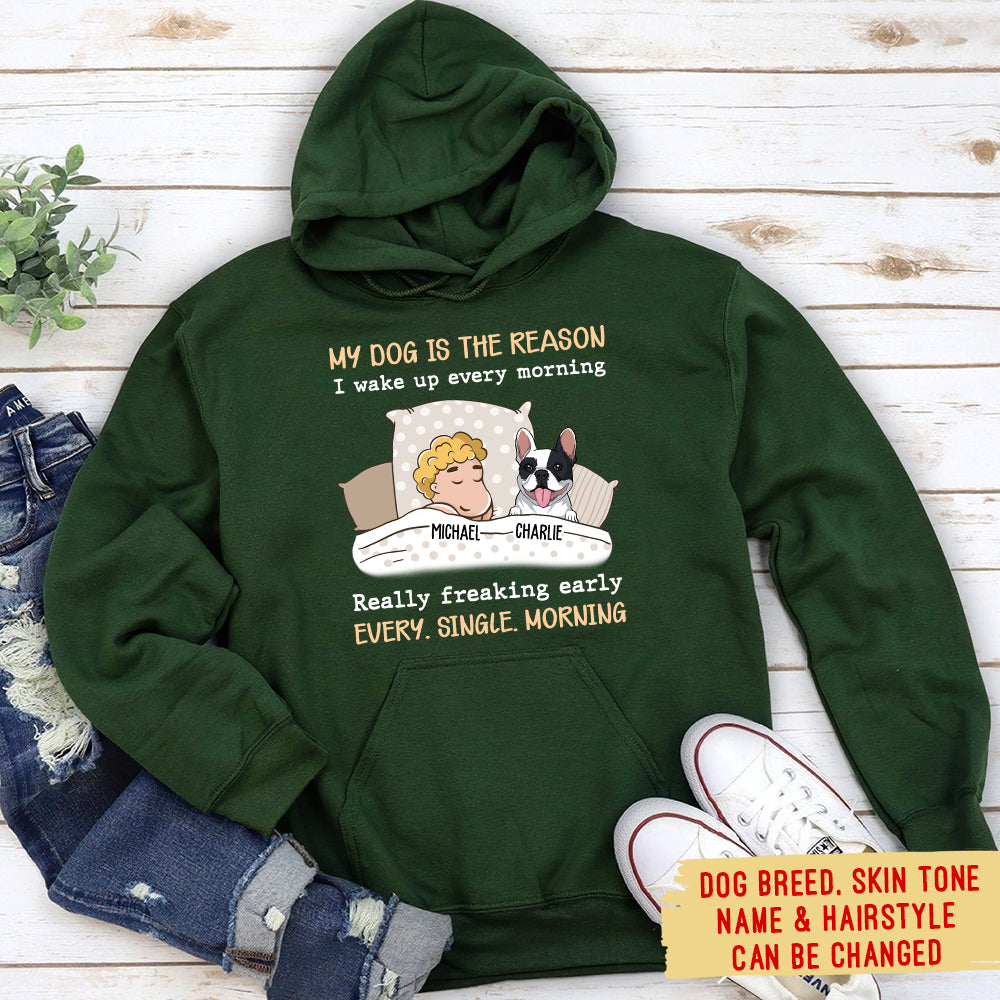 My Dog Is The Reason - Customizable Personalized Unisex 8.0 oz Hoodie for Pet Lovers