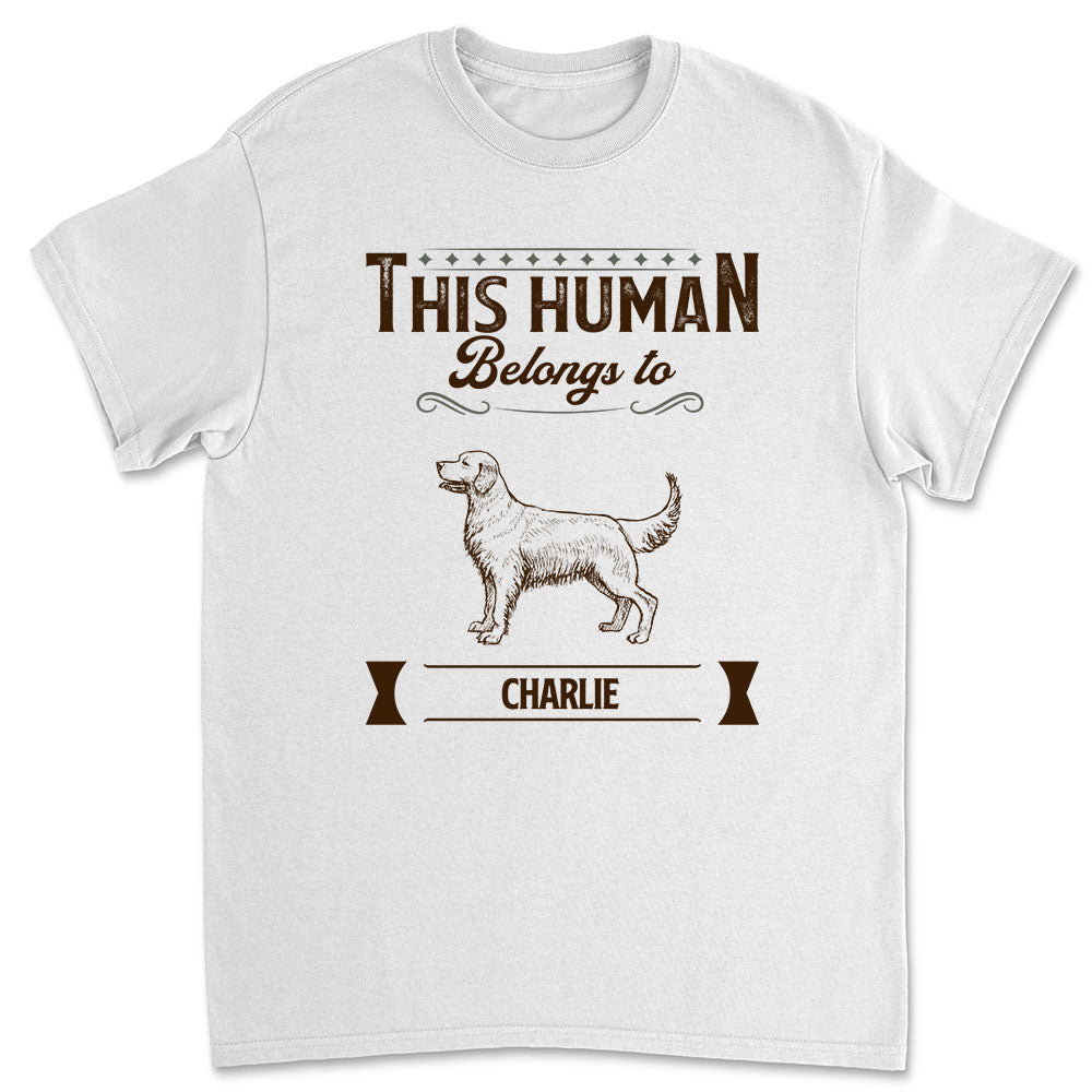 Belongs To Dog - Personalized Custom Unisex 5.3 oz T-shirt for Pet Lovers