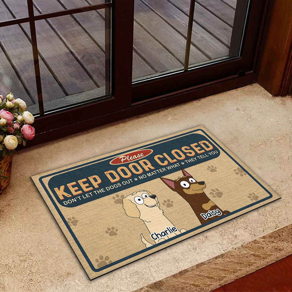 Personalized Custom Doormat - Please Keep Door Closed, Ideal for Pet Lovers