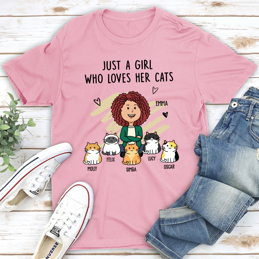 Personalized Custom Unisex 'Woman With Cats' T-shirt - Ideal Gift for Pet Lovers