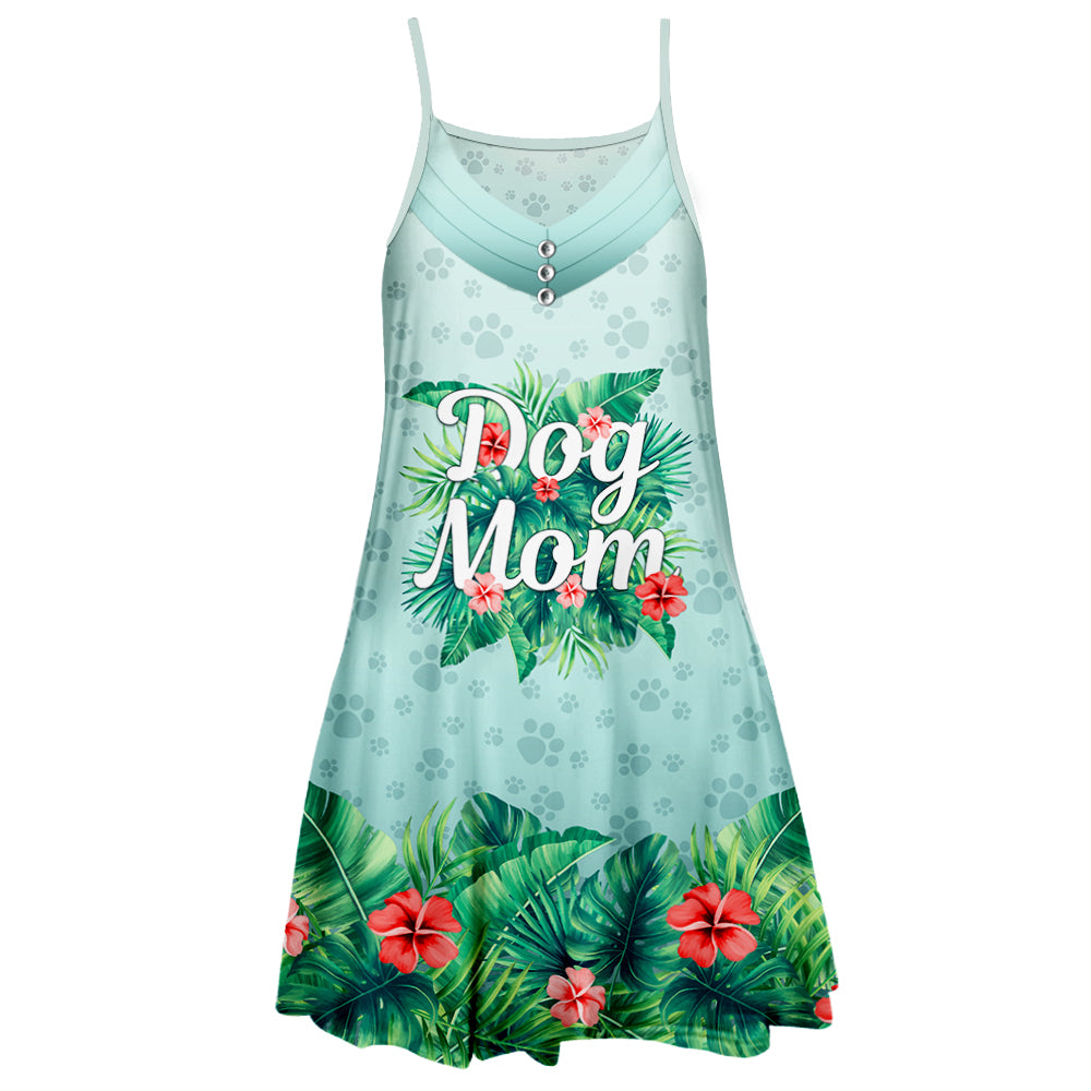 Stylish Dog Mom Floral Strap Dress - Ideal Gift for Pet Lovers