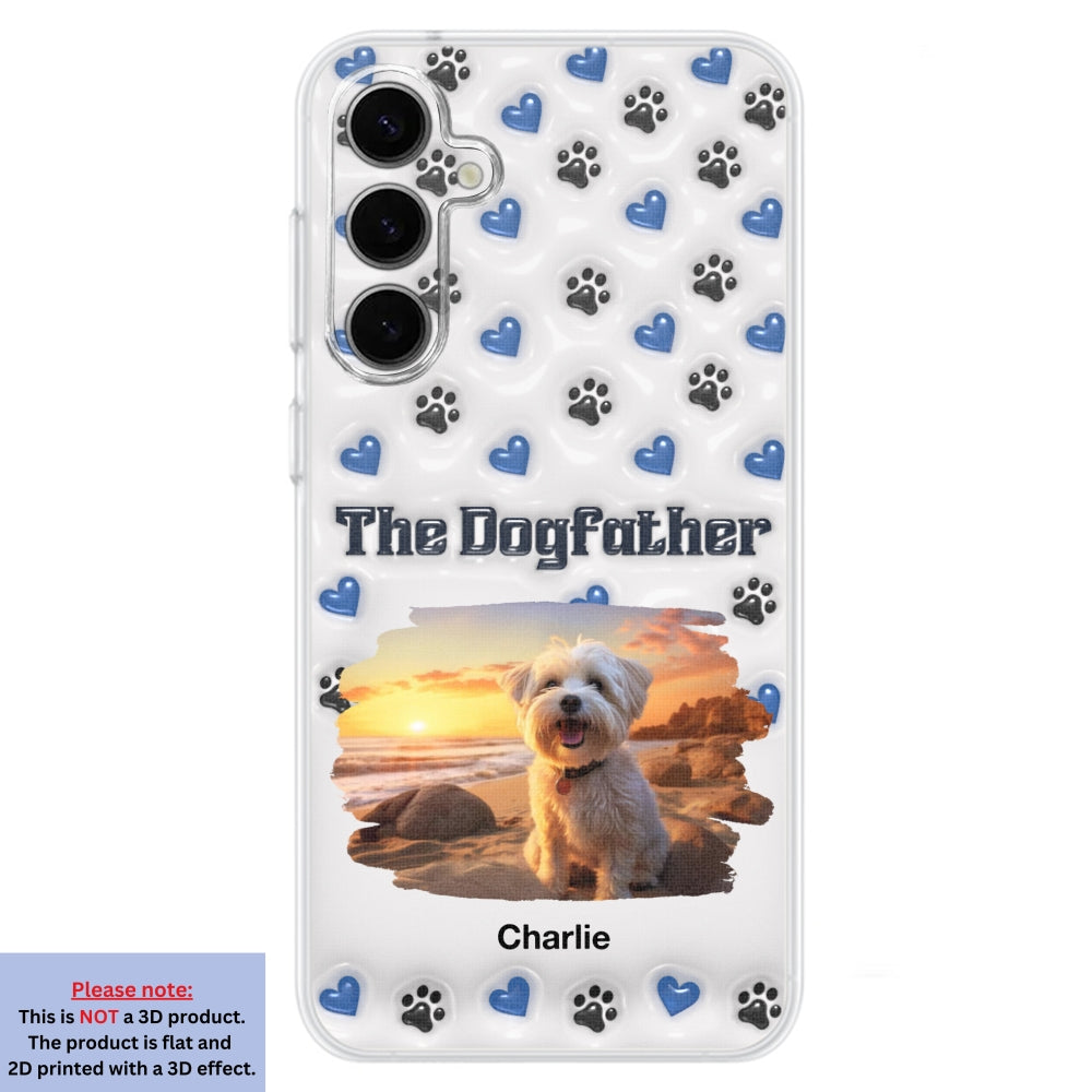 Handsome Dog Dad Personalized 3D Inflated Effect Custom Phone Case for Stylish Protection