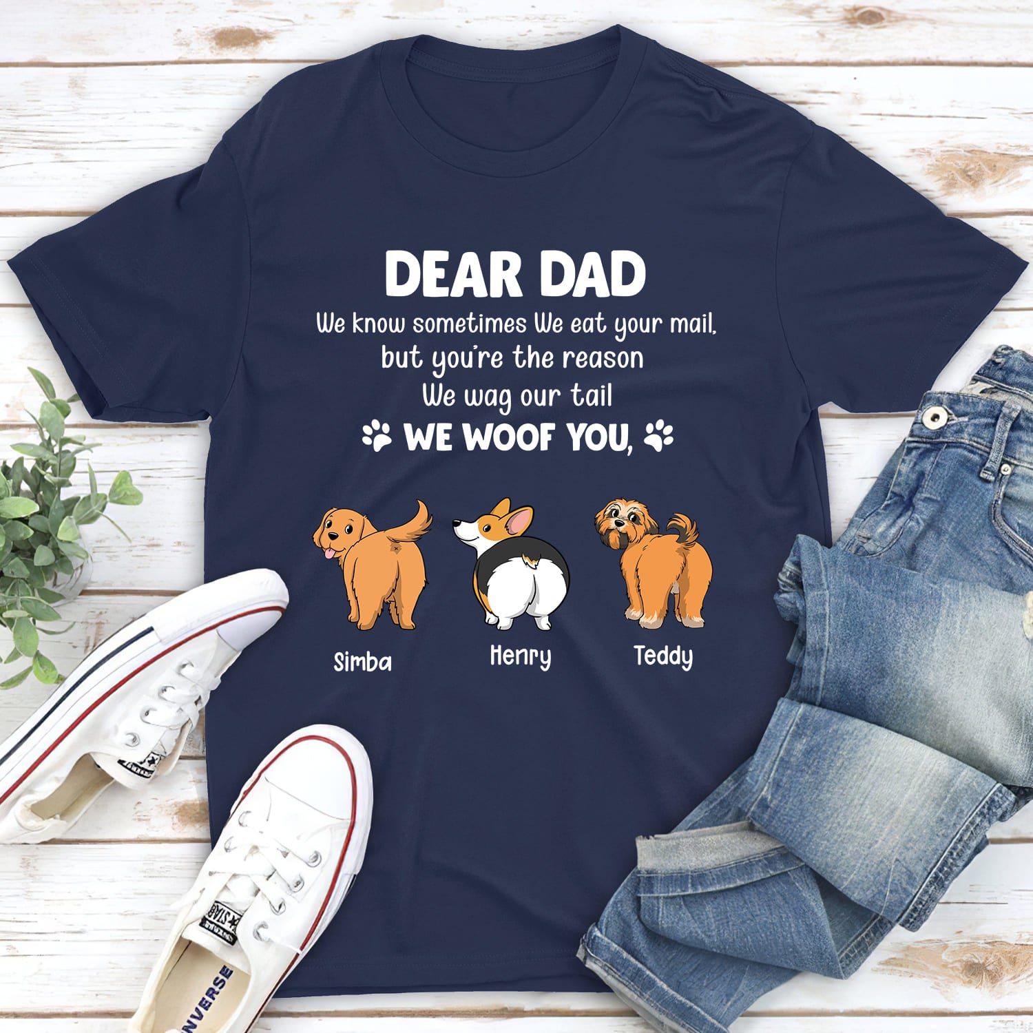 You Are The Reason I Wag My Tail - Personalized Custom Unisex 5.3 oz T-shirt for Pet Lovers