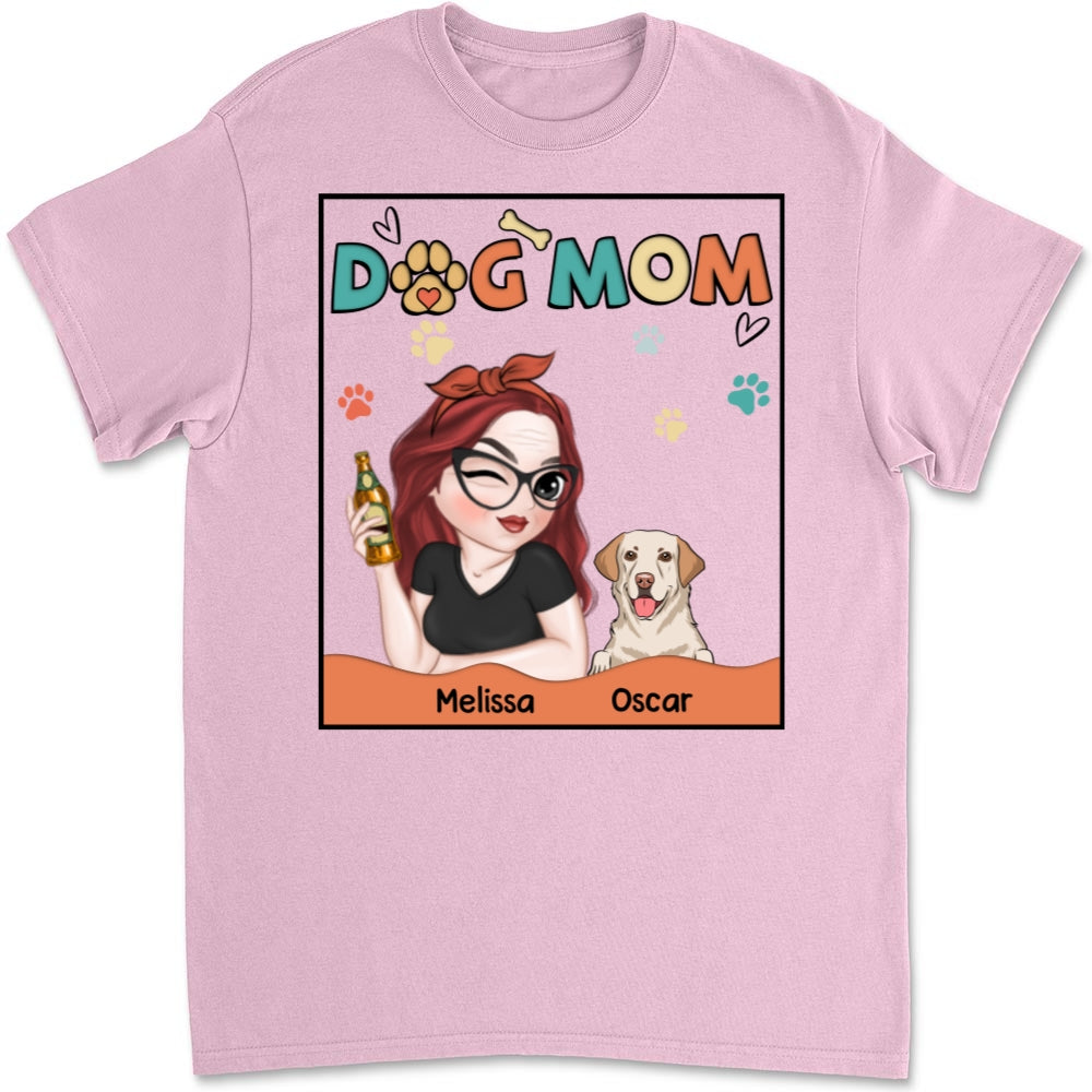 Adorable Dog Mom - Personalized Custom Unisex 5.3 oz T-shirt for Pet Lovers