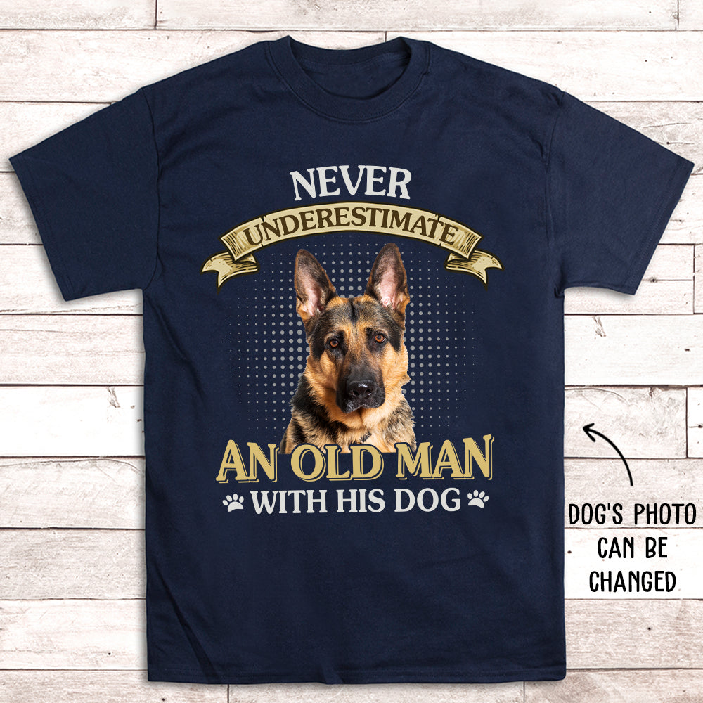 Never Underestimate Old Man - Exclusive Personalized Custom Unisex 5.3 oz T-shirt
