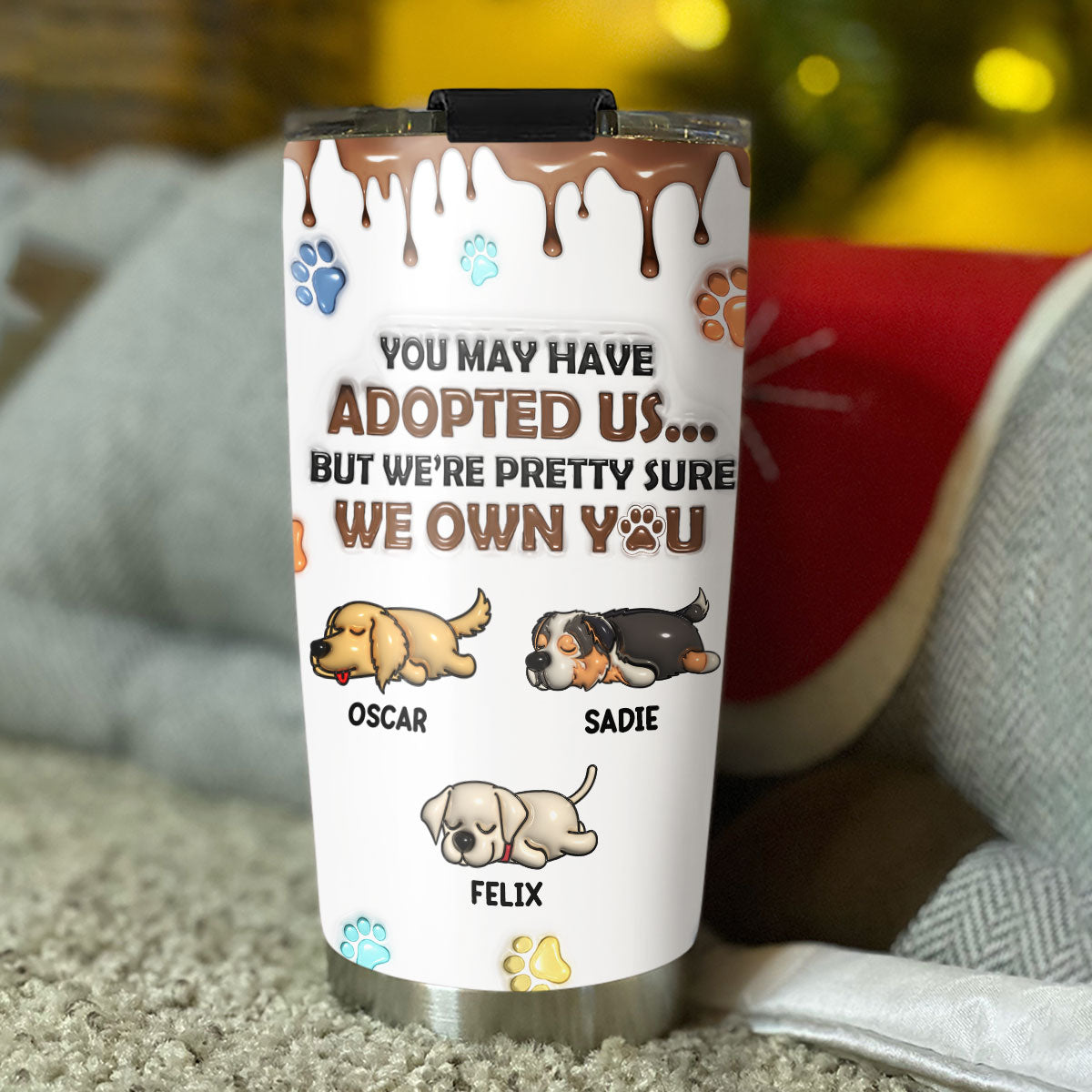 Personalized Custom 3D Inflated Effect 20oz Stainless Steel Tumbler - Keep Drinks Cold for 24 Hours & Hot for 12 Hours