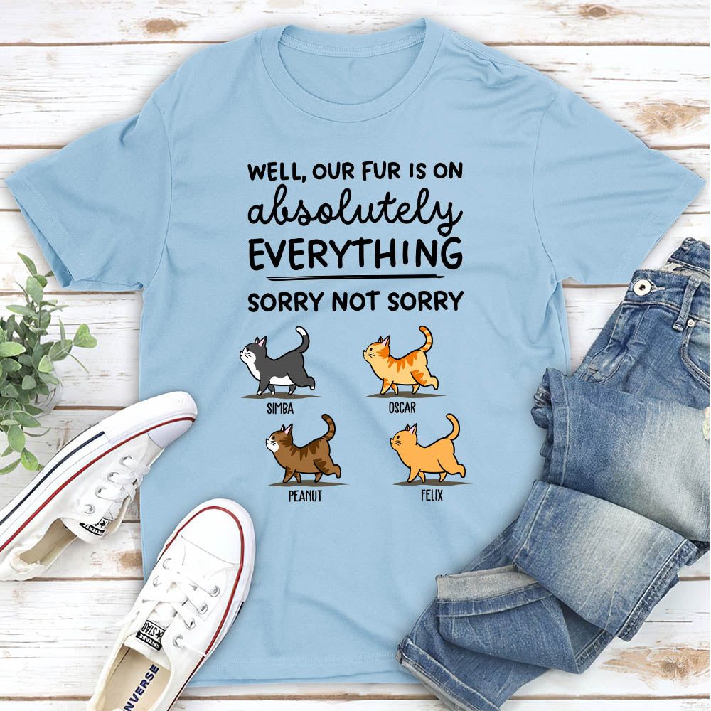 Cat Sorry Not Sorry - Personalized Custom Unisex 5.3 oz T-shirt for Pet Lovers