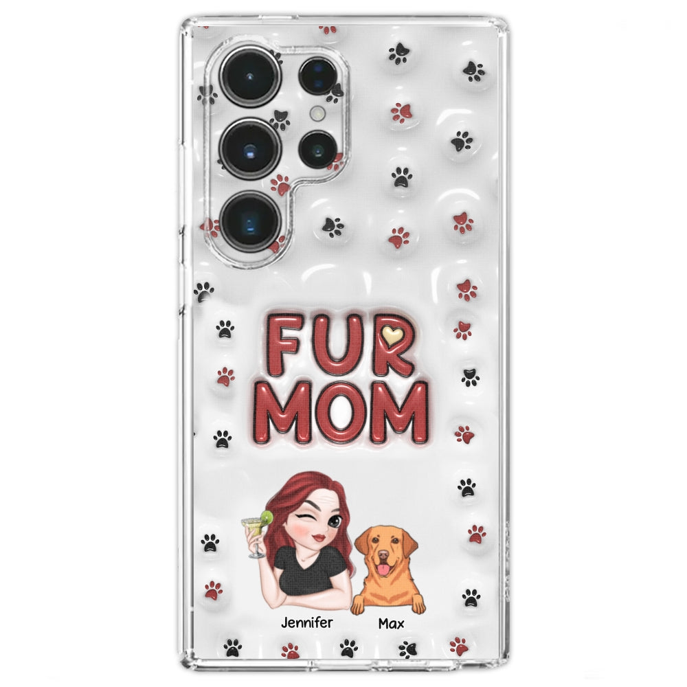 Lovely Fur Mom - Personalized Custom 3D Inflated Effect TPU Phone Case for Smartphones